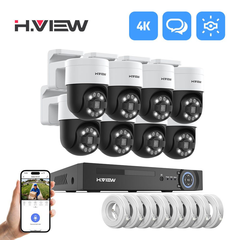 Home Security Outdoor Cameras - H.view 8Ch 4K 5MP 8MP Cctv