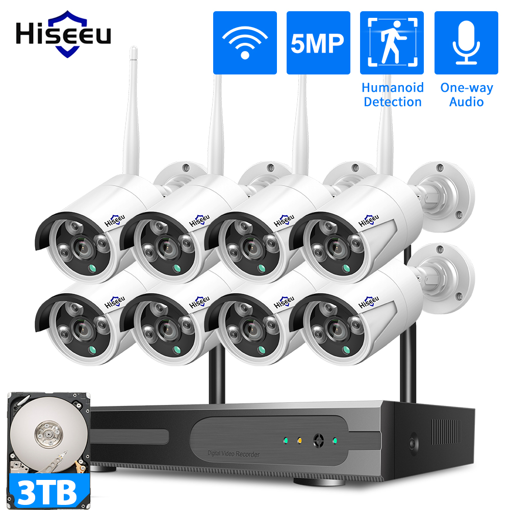 Home Security With Monitoring - Hiseeu 3/5/8MP WiFi CCTV Camera Security