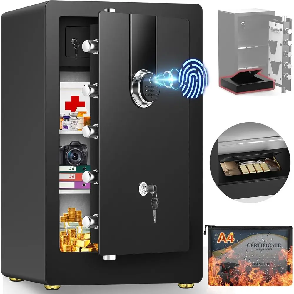 Safe Box Digital - Rugged Biometric Safe Box, Waterproof Home