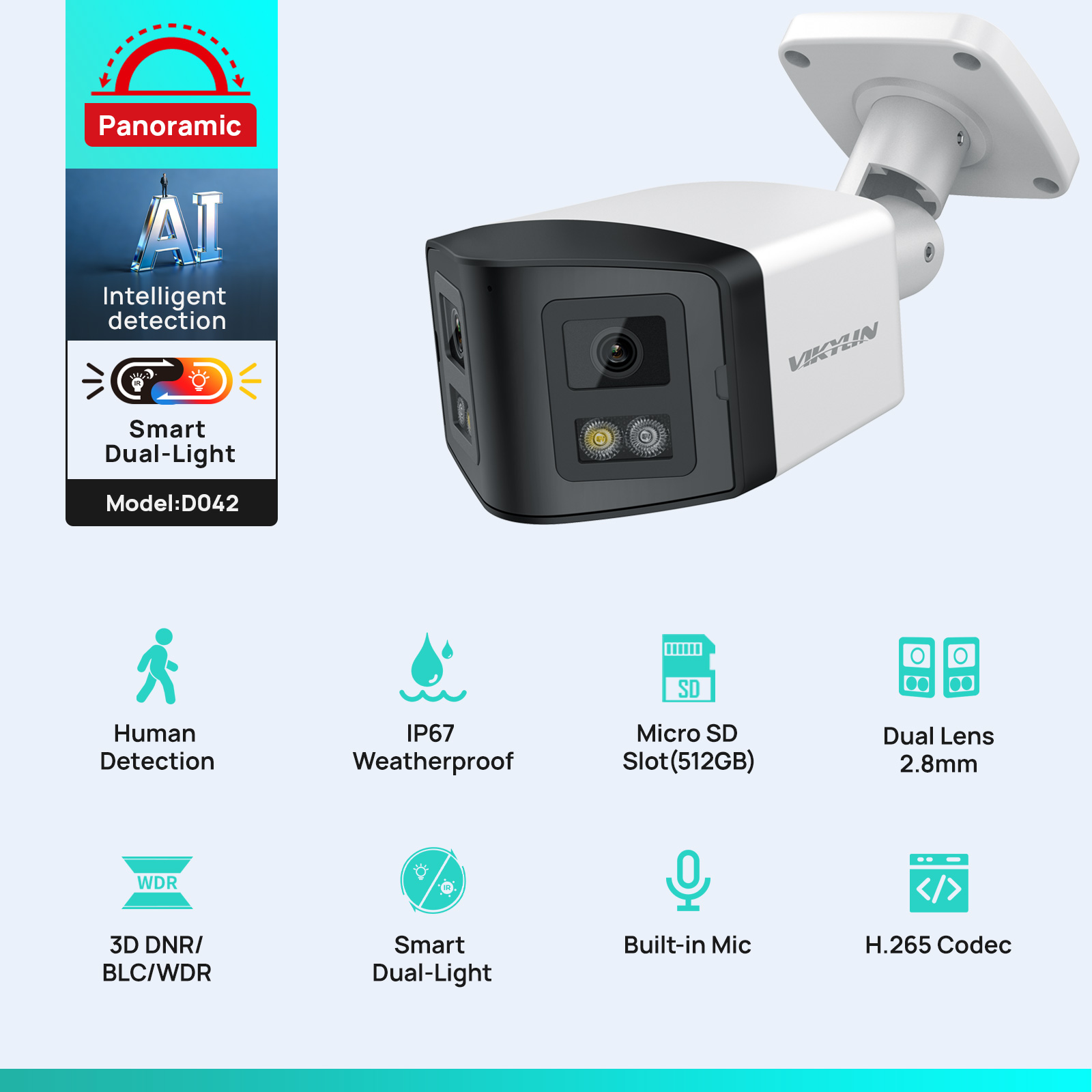 VIKYLIN 170° Panoramic Securit - Home Security Lights Outdoors recension och pris