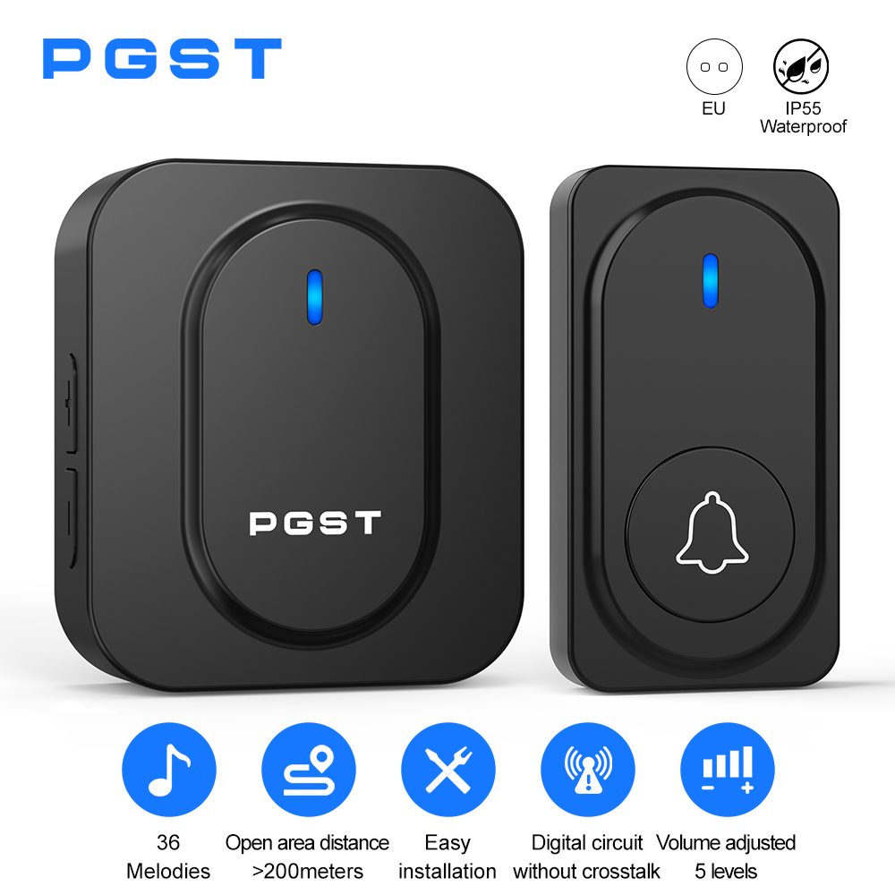 PGST Wireless Doorbell 36 Chim - Home Security Lights Outdoors recension och pris
