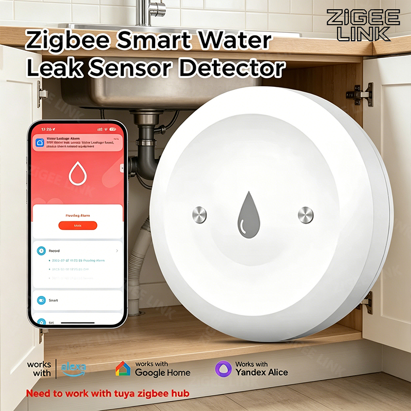 Zigbee3.0 Smart Water Leak Sen - Home Security With Monitoring recension och pris