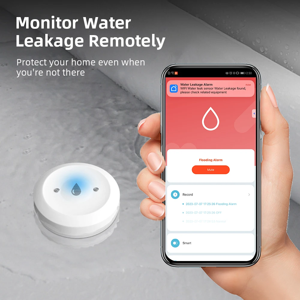 Zigbee3.0 Smart Water Leak Sen - Home Security With Monitoring recension och pris