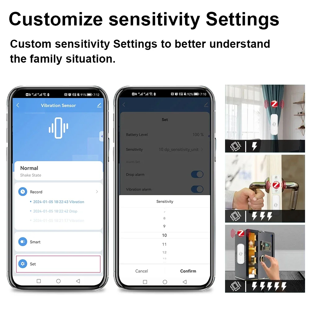 Smart ZigBee Vibration Sensor  - Home Security Tools recension och pris