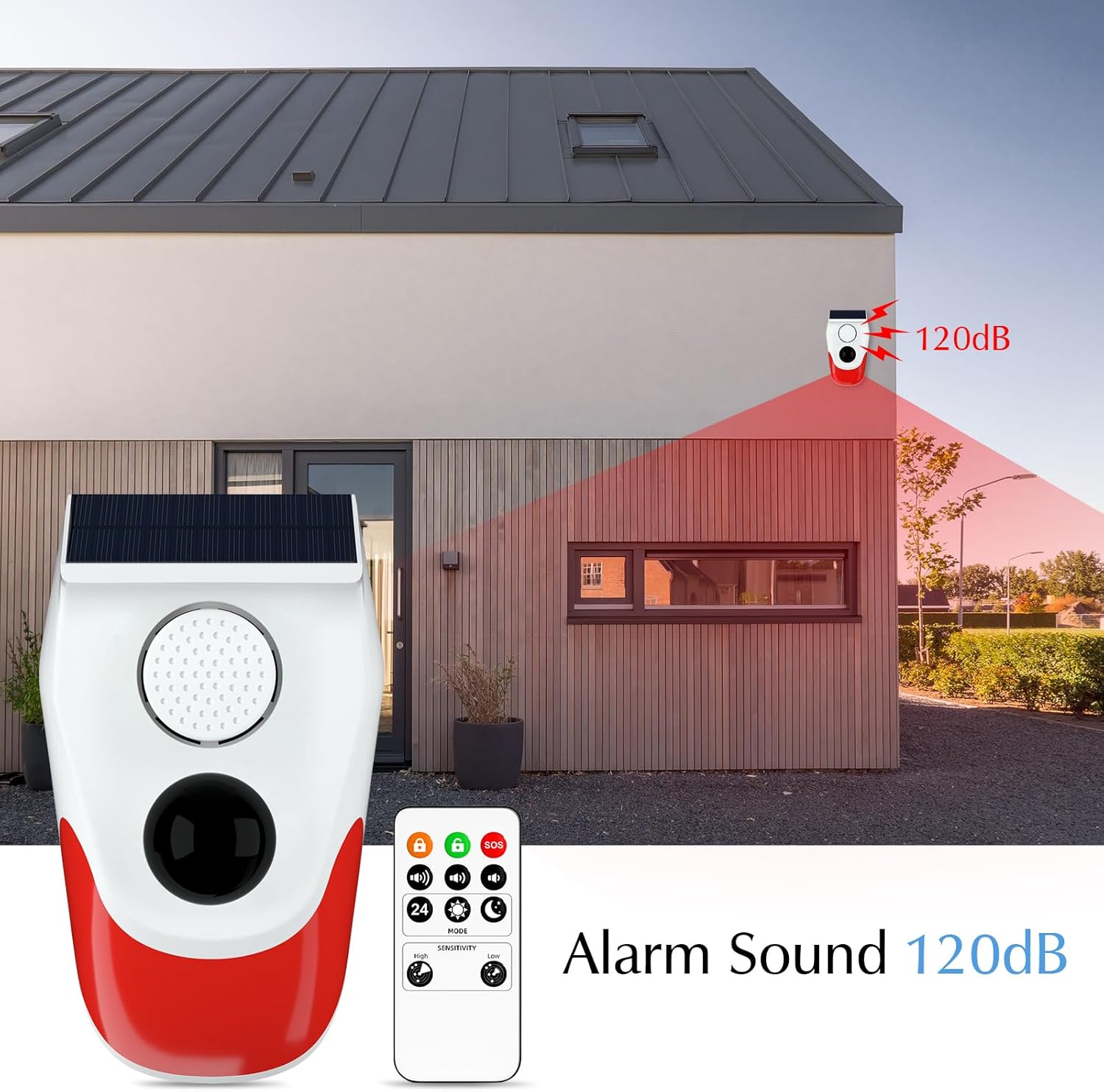 Solar Motion Sensor Outdoor Al - Home Security Lights Outdoors recension och pris