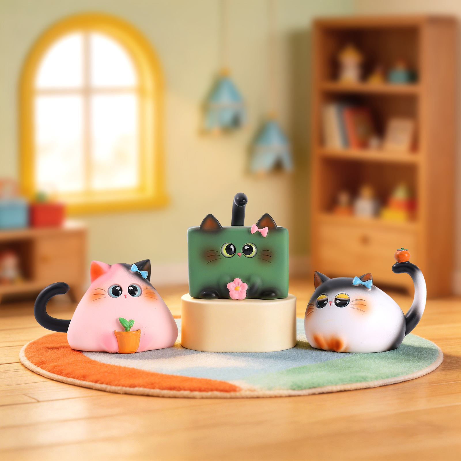 Blind Box Cat Figurine Resin C - Home Security Items recension och pris