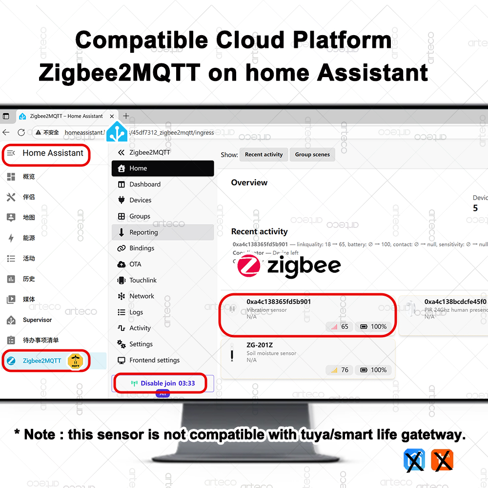 ZigBee Smart Vibration Sensor  - Home Security With Monitoring recension och pris