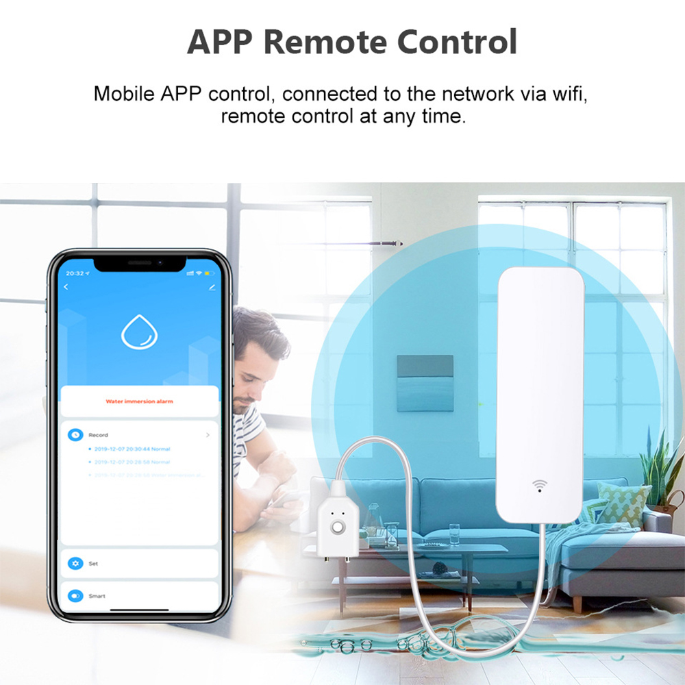 Tuya WiFi Water Leak Sensor, W - Home Security Tools recension och pris