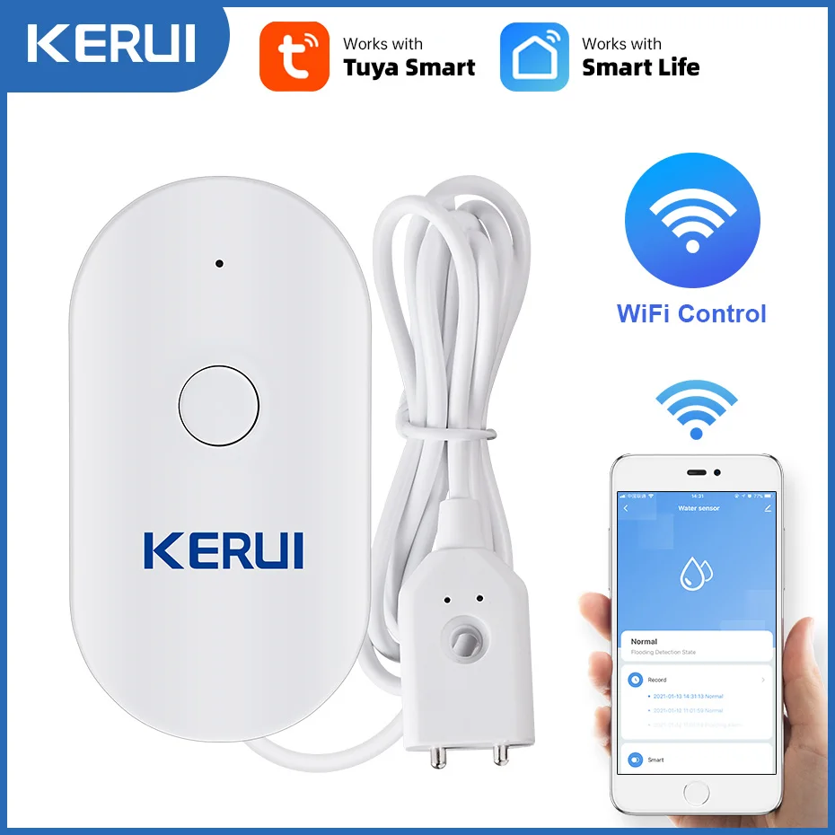 KERUI WiFi Water Sensor Smart  - Home Security With Monitoring recension och pris