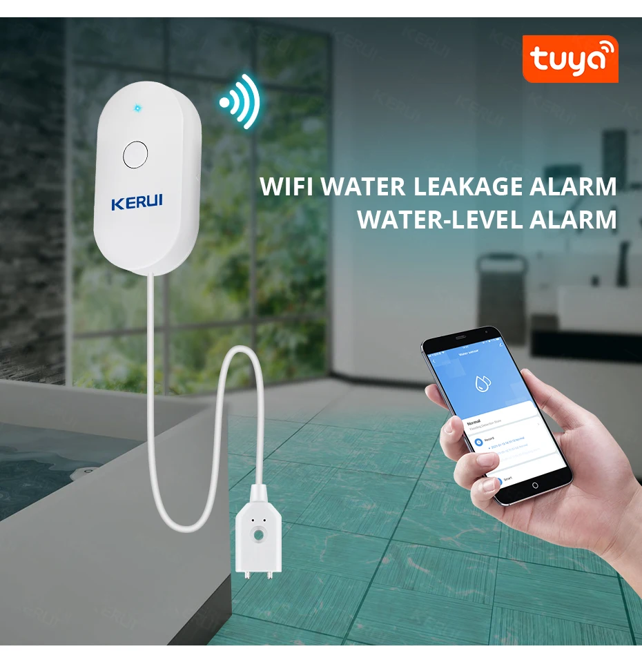 KERUI WiFi Water Sensor Smart  - Home Security With Monitoring recension och pris