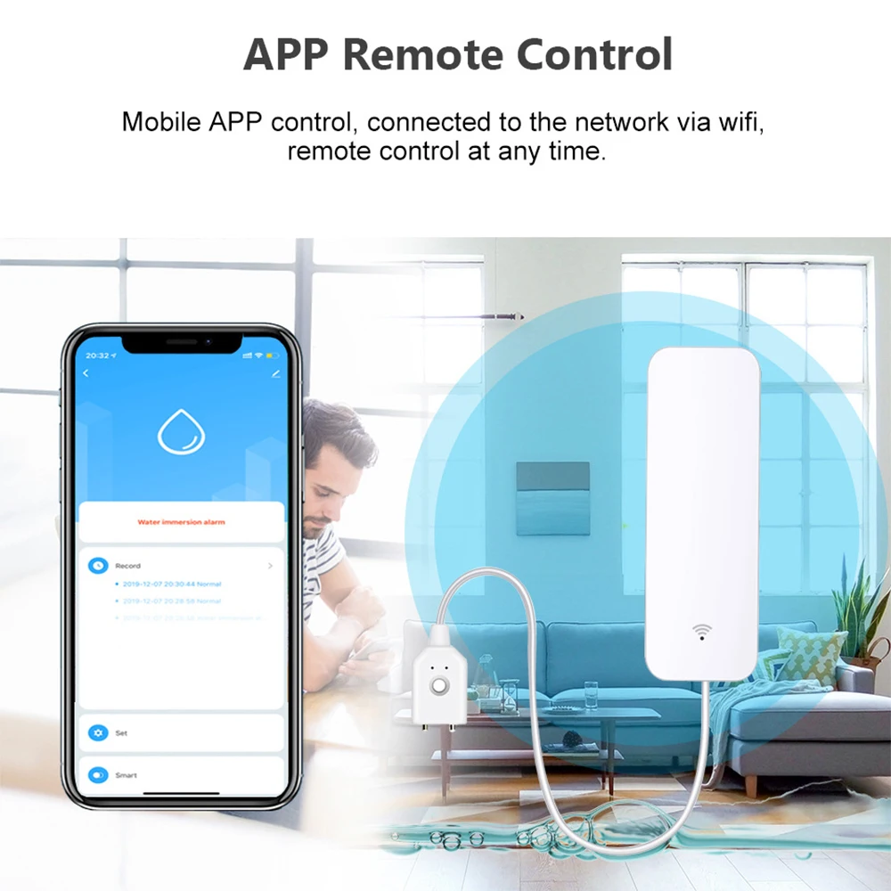Tuya WiFi Zigbee Water Sensor  - Home Security Tools recension och pris