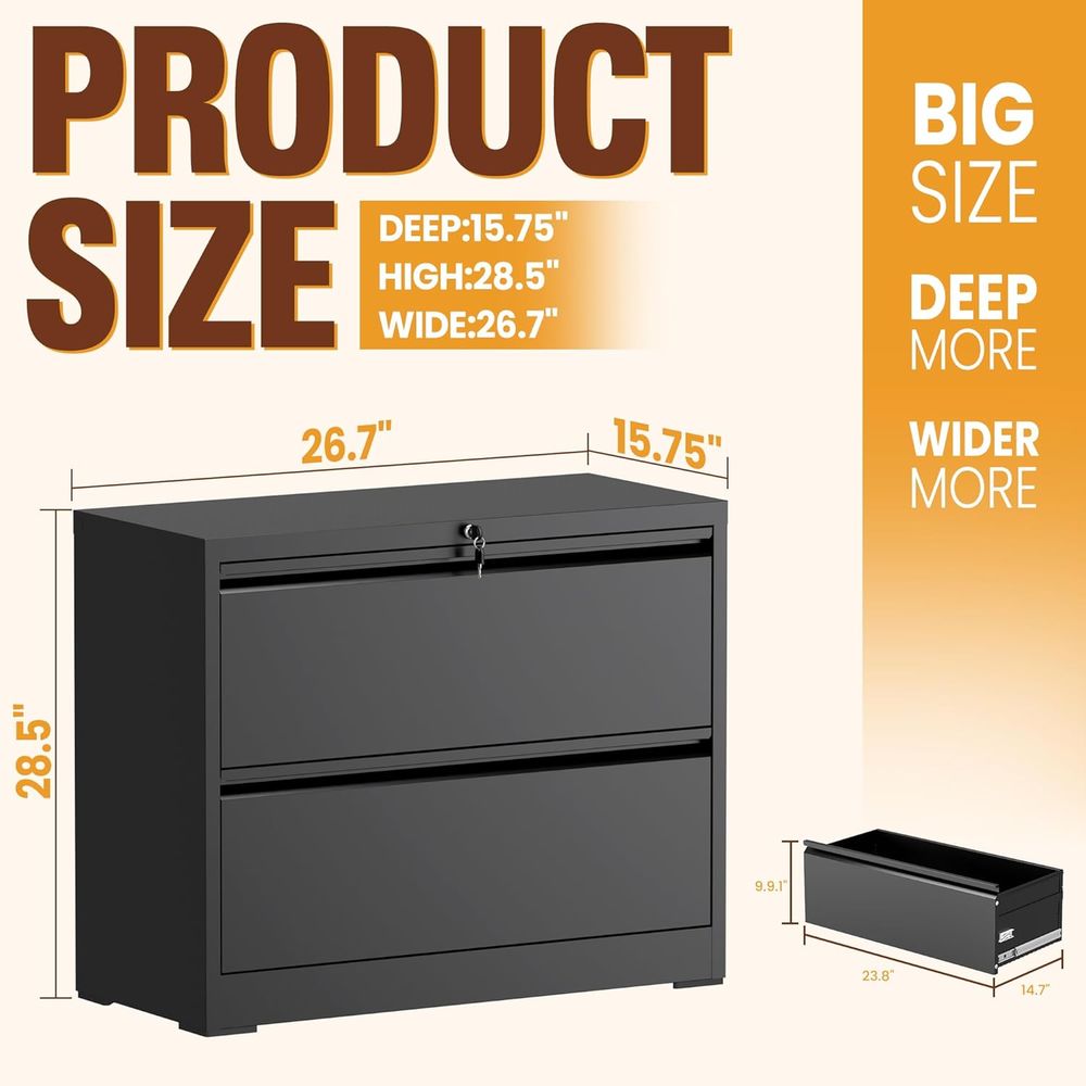 2 Drawer Lockable Metal Filing - Home Security Letters recension och pris
