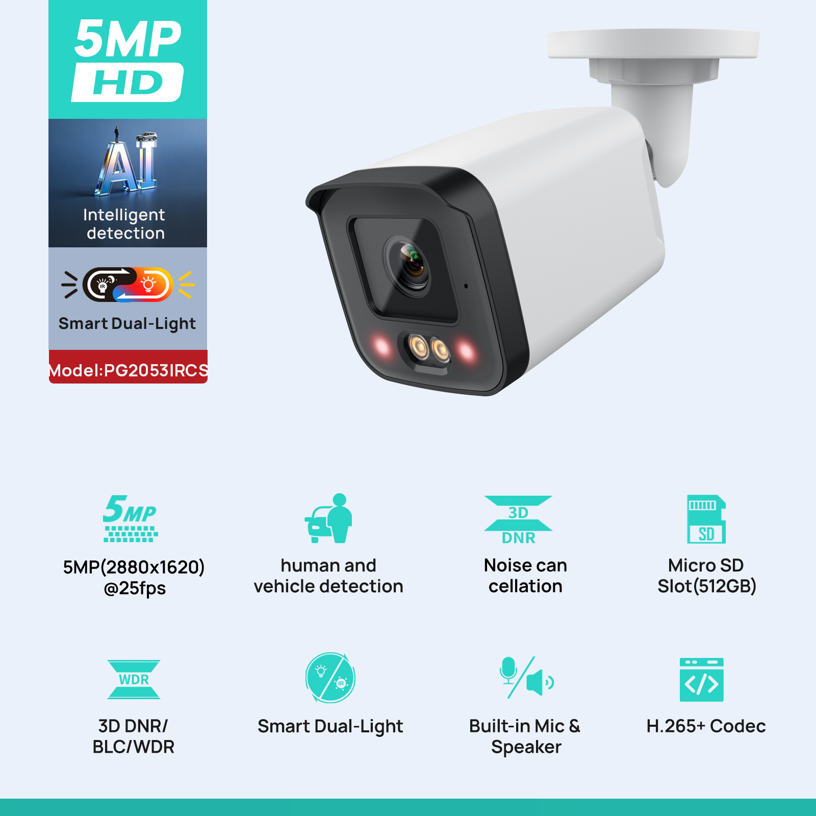 VIKYLIN IP Security Camera 5MP - Home Security Lights Outdoors recension och pris
