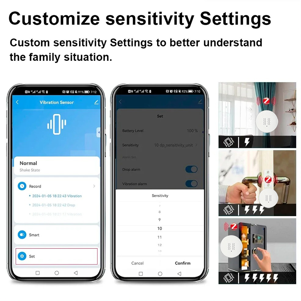Tuya ZigBee Smart Vibration &  - Home Security With Monitoring recension och pris