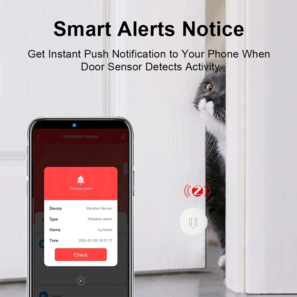 Tuya ZigBee Smart Vibration &  - Home Security With Monitoring recension och pris