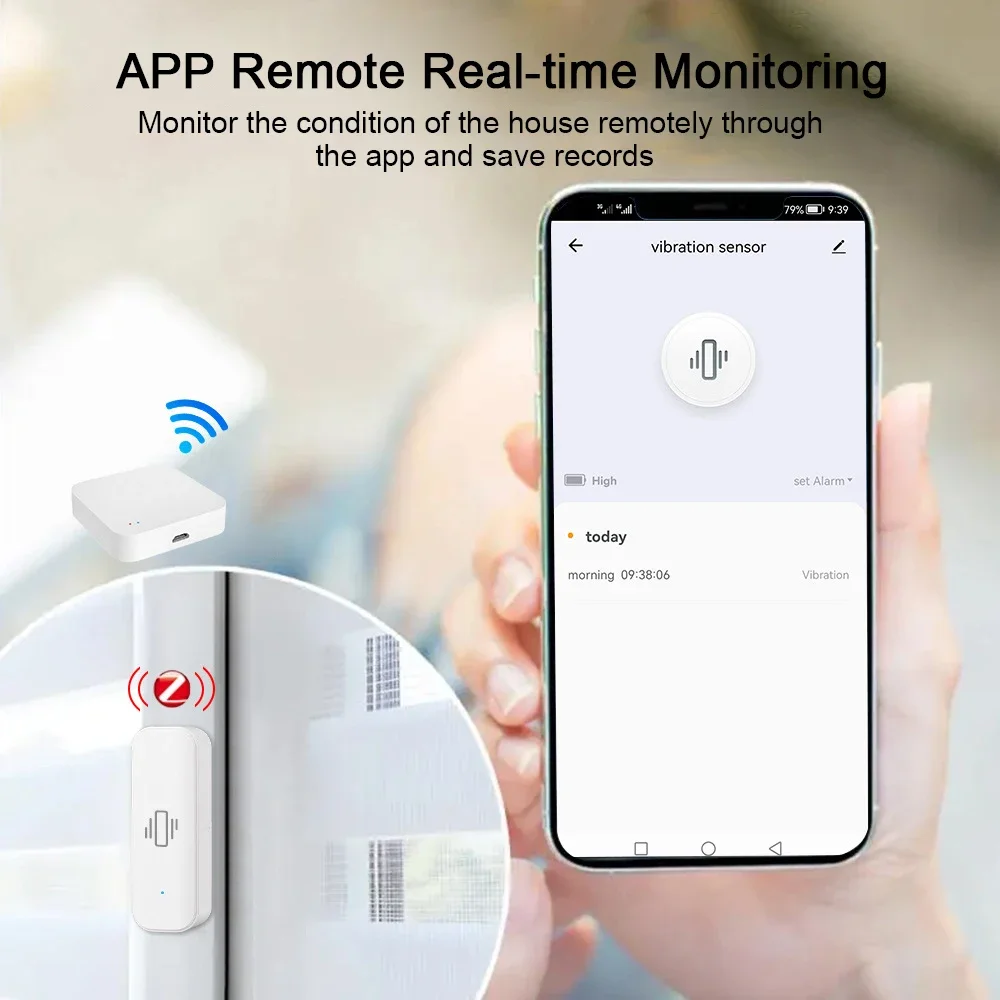 Tuya WiFi/Zigbee Smart Vibrati - Home Security With Monitoring recension och pris
