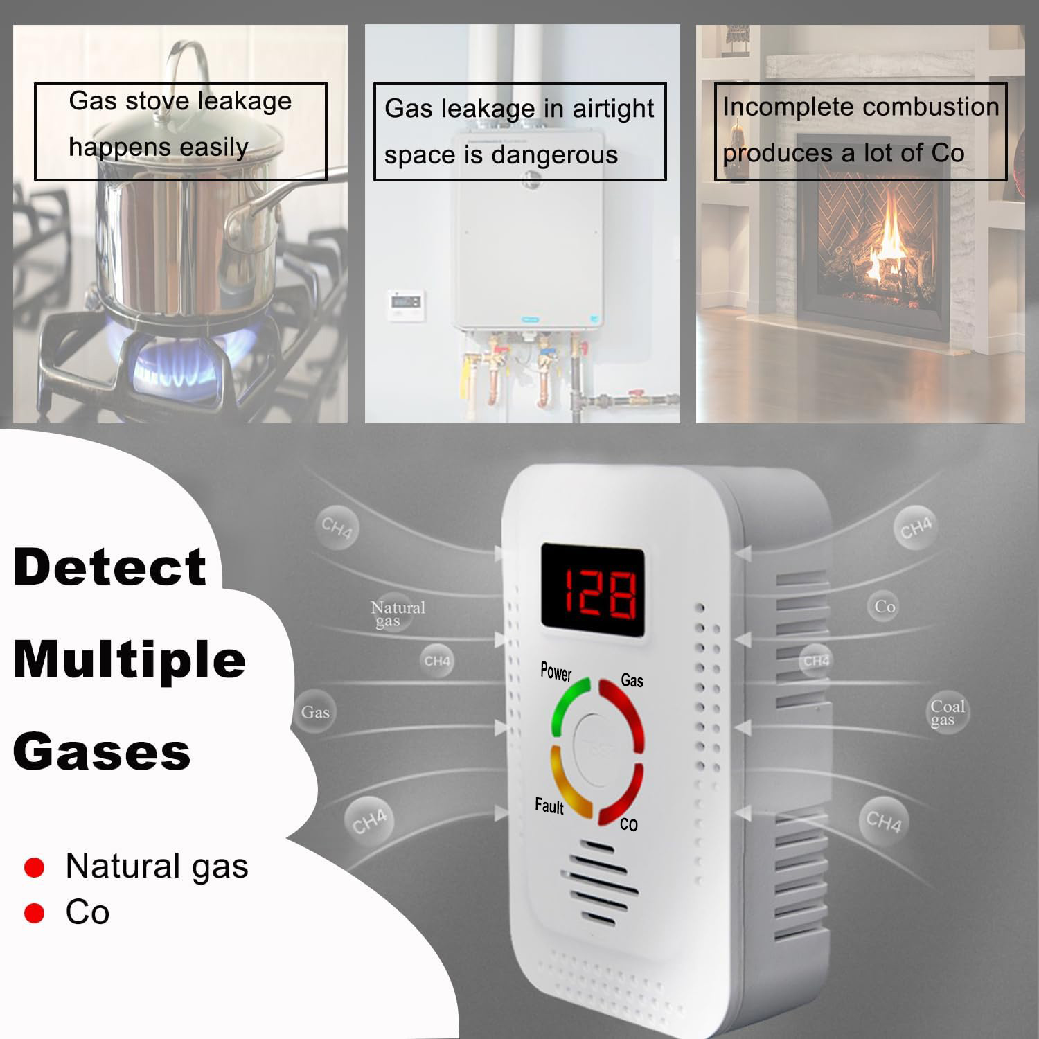 Natural Gas Detector 2in1 And  - Home Security Tools recension och pris